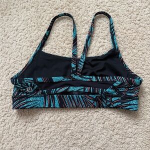 Lululemon Athletica Black and Teal Patterned Sports Bra